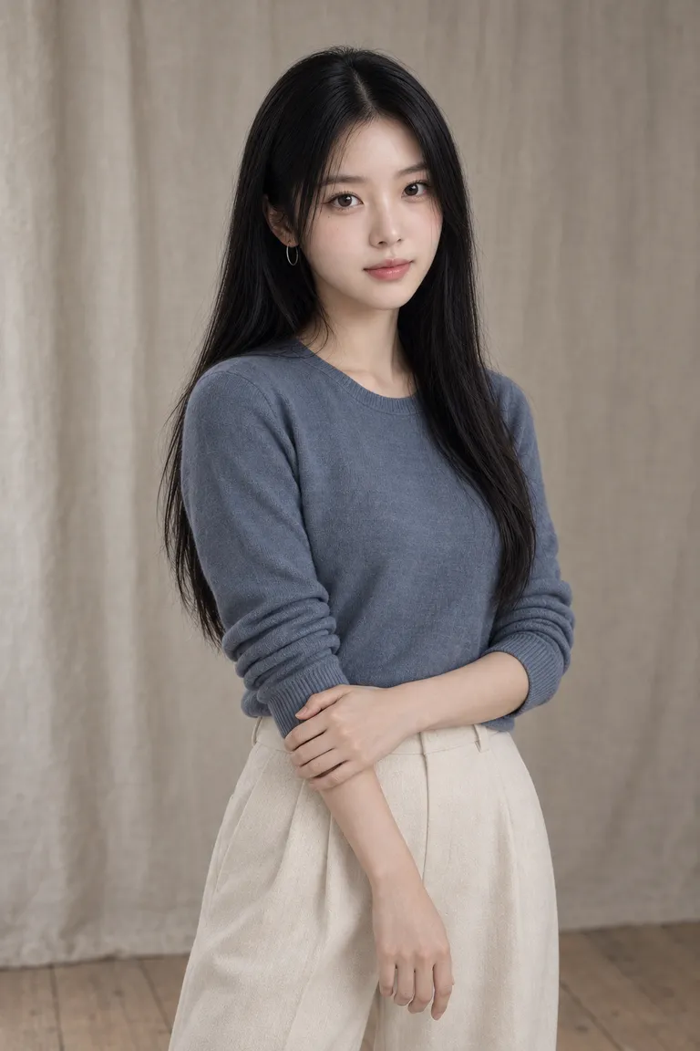 江映希，SWANKY MODELS 名冊照（AI 生成，非真人照片）
