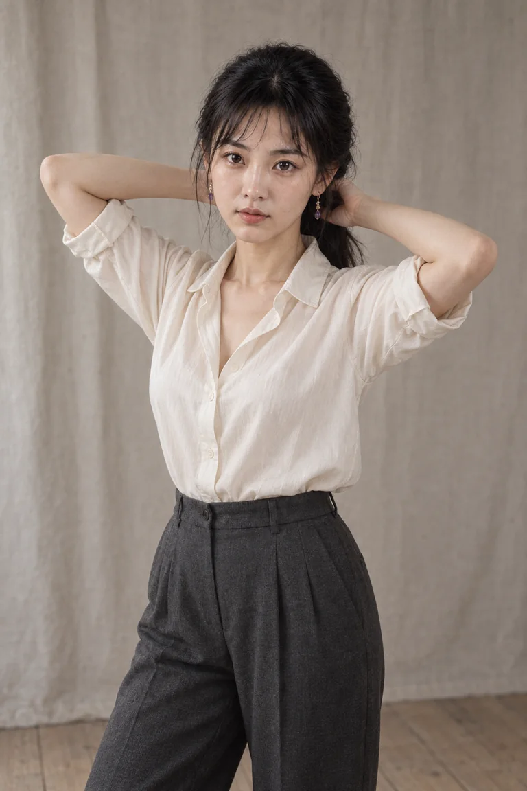 李瓶兒，SWANKY MODELS 名冊照（AI 生成，非真人照片）