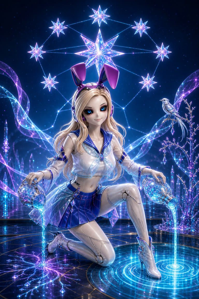 星星牌：Cute Luxe Cyber Tarot 風格主視覺
