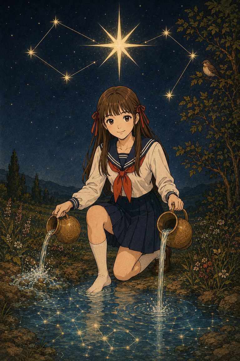 制服女孩塔羅星星牌