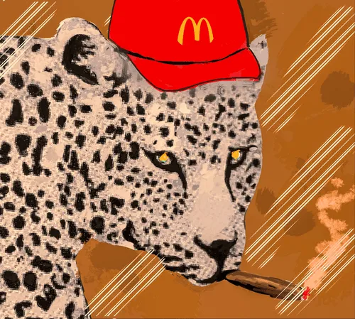 Leopard wearing McDonald's hat，Swanky Collaboration NFT 系列
